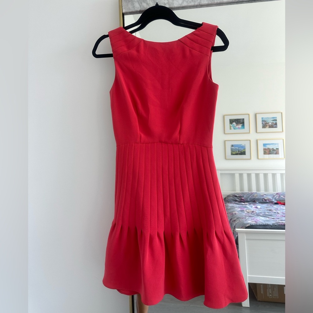 Reiss - Coral Pleated Aline Dress - US 2